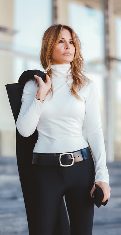 White Turtleneck Top "Brigitte"