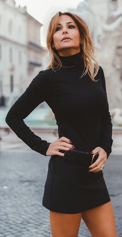 Black Turtleneck Top "Brigitte"